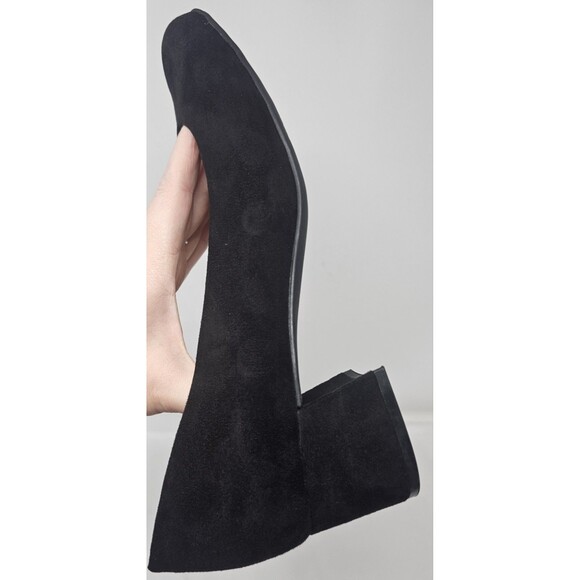 Naturalizer Sz 9.5M Black Faux Suede Round Toe Block Heels Donelle Pumps Comfort - Picture 7 of 11